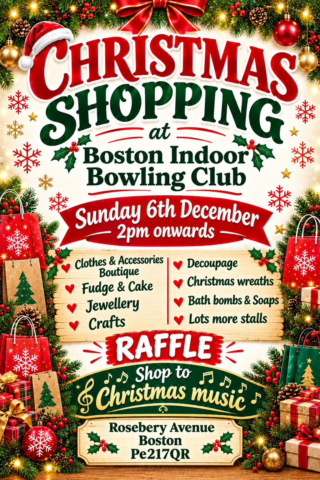 CHRISTMAS SHOPPING Sunday 6th December 